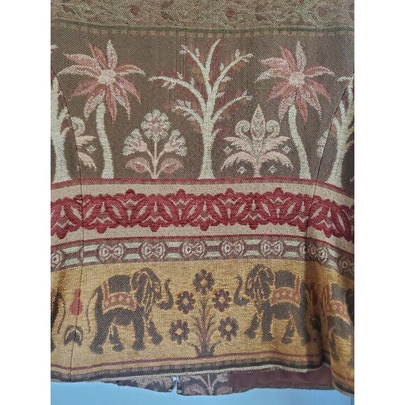 Vintage Giancarlo Ferrari Tapestry Zip Up Lined Elephant Jacket Women's Size 10 - Picture 11 of 12